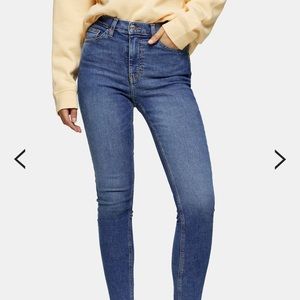 Topshop High Waisted Jamie Jeans, Medium Wash